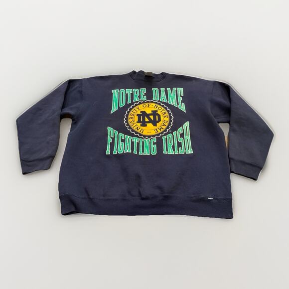 LOGO 7 Other - Vintage 90s Logo 7 Heavyweight Mens Navy Notre Dame Fighting Irish Sweatshirt XL